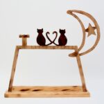 Fa ékszertartó macskákkal/wooden jewelry holder with cats