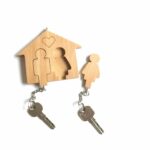 Házikó kulcstartó fából/wooden key holder house shape