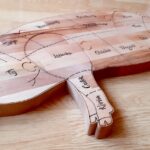 Puzzle vágódeszka fából disznó forma / Puzzle wooden cutting board pig shape