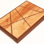 exkluzív prémium vágódeszka vonalakkal/exclusive cutting board (dark walnut, oak)