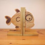 Fa könyvtámasz hal forma/wooden bookend fish shape