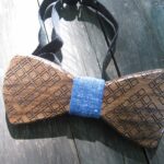 Kockás csokornyakkendő diófából/checked bow-tie made of walnut