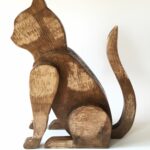 Macska szobor fából/Wooden cat sculpture