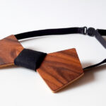 Fa csokornyakkendő paliszander fekete anyag/wooden bowtie with rosewood veneer black fabric