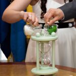 Mentazöld színű fa homokóra esküvőre homokceremóniához / Mint green wooden sandtimer for sand ceremony on wedding