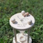 Homokóra fából esküvő homokceremónia/wooden sand timer sand ceremony beige wedding