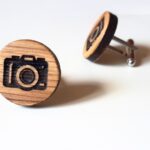 Tölgyfa fényképezőgép mandzsetta_Oak wooden camera cufflinks