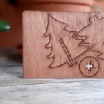 Karácsonyi fa képeslap_fenyőfa dísz 3D / Christmas wooden postcard_pine tree ornament 3D